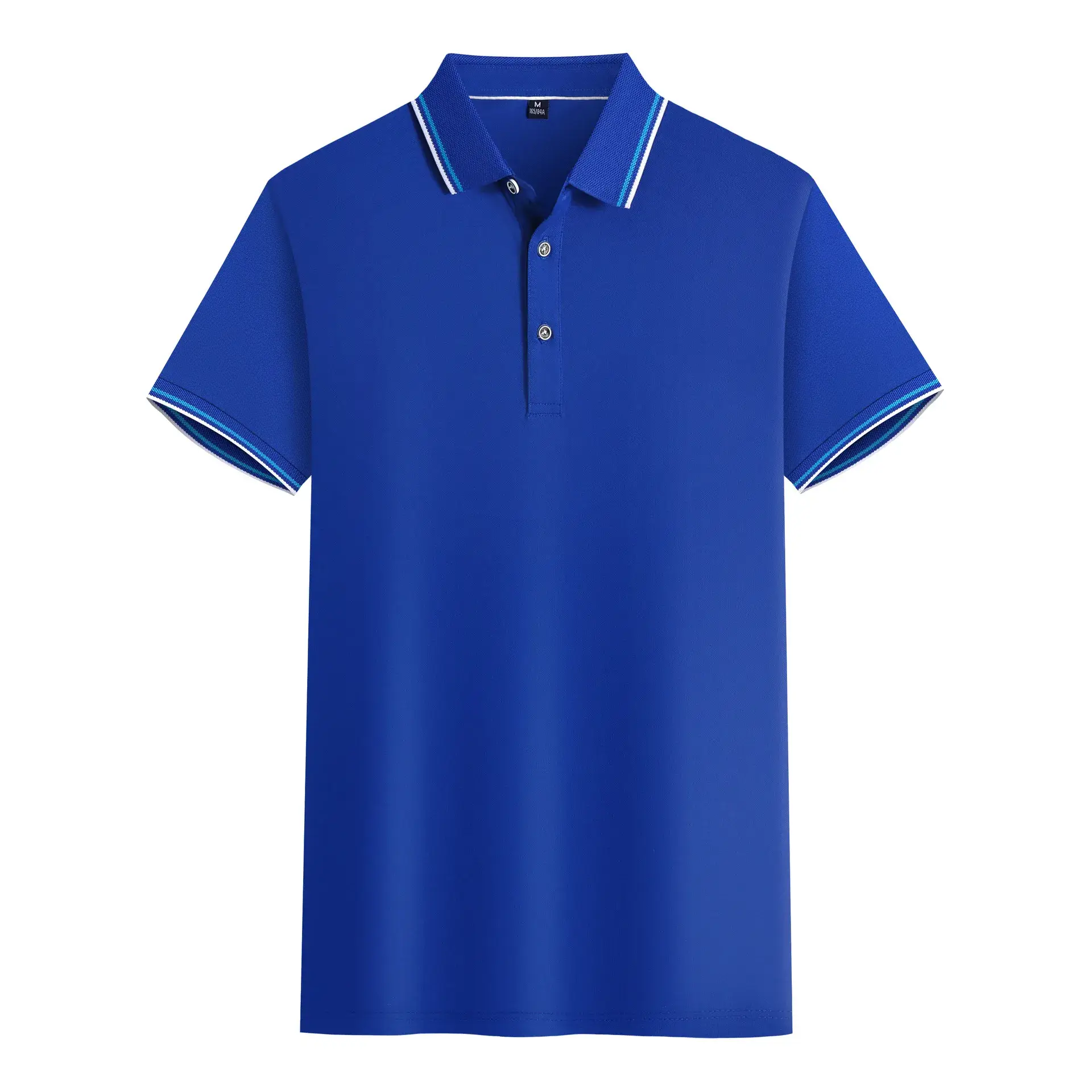 Men's Blue Polo Shirt with White Trim - Image 6