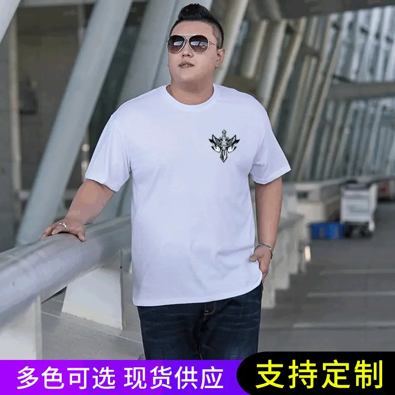 Men Cotton Printed T-Shirt Black Plus Size Loose Fit - Image 6