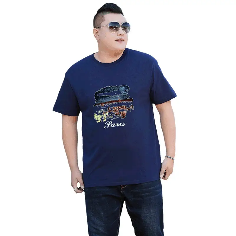 Men Cotton Starry Sky T-Shirt Grey Plus Size - Image 11
