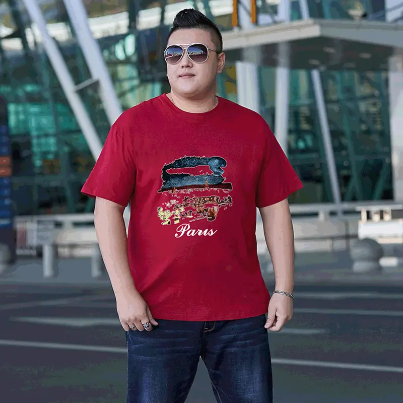 Men Cotton Starry Sky T-Shirt Grey Plus Size - Image 2