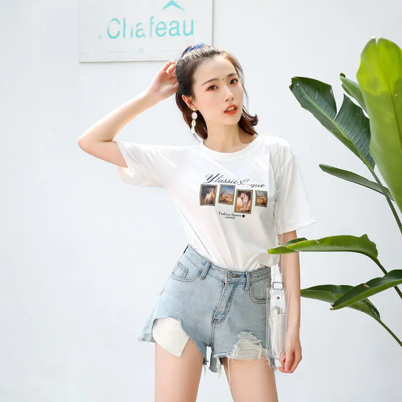 Women Printed T-Shirt Summer Casual Loose Sleeve - Image 6