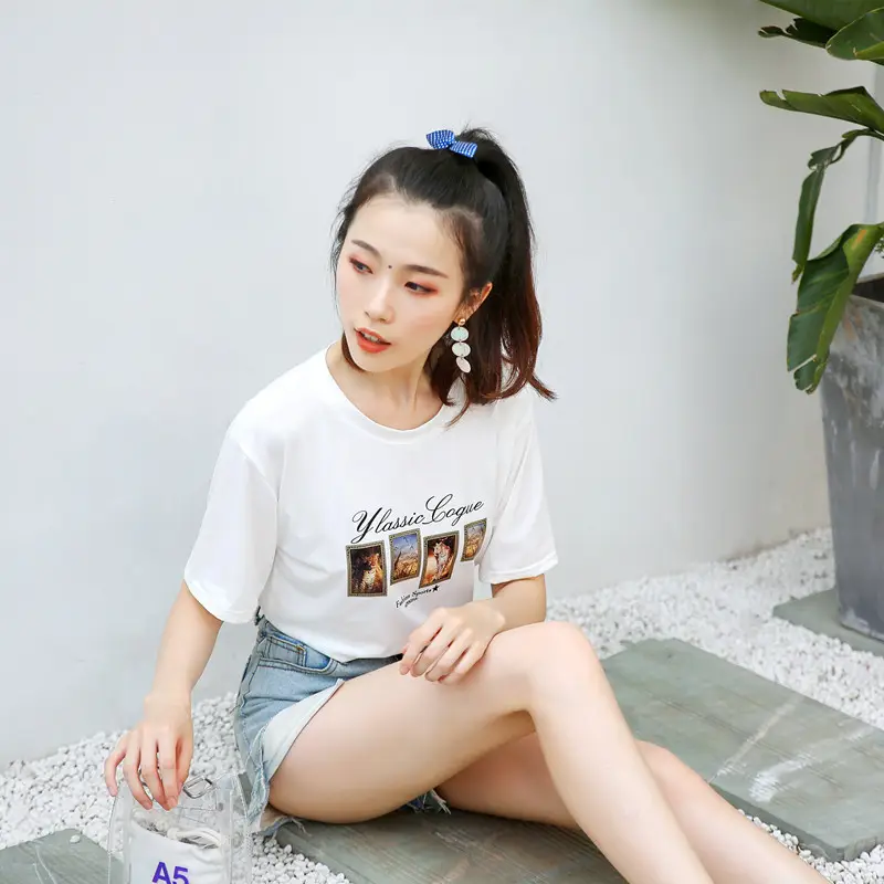 Women Printed T-Shirt Summer Casual Loose Sleeve - Image 7