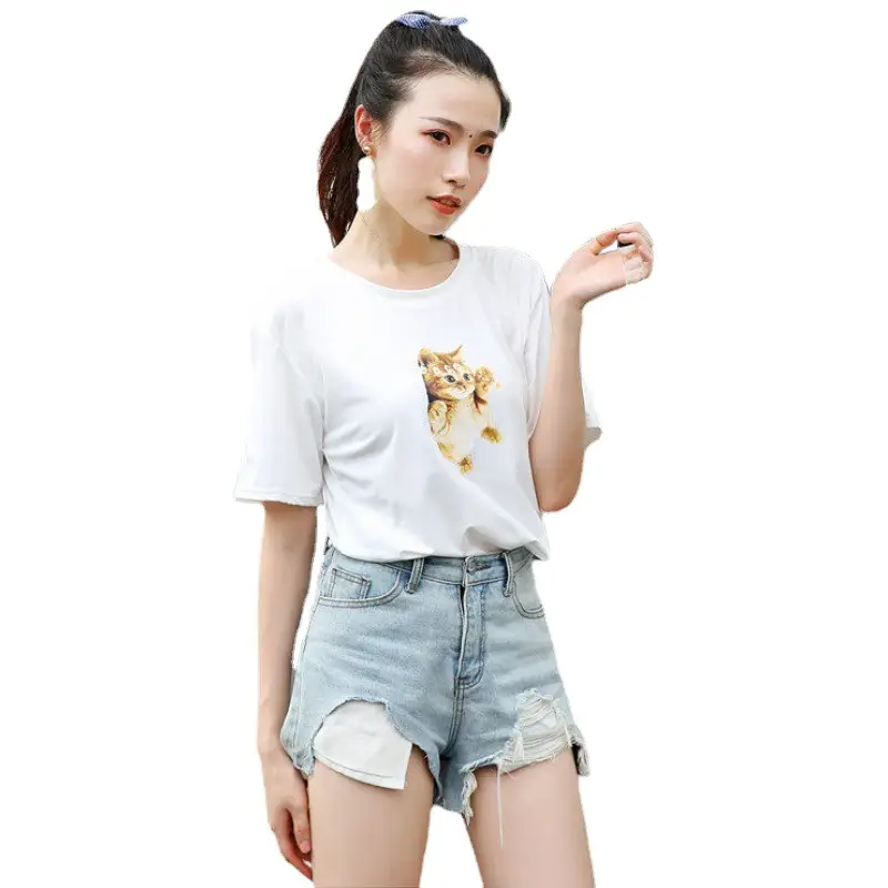 Women Printed T-Shirt Summer Casual Loose Sleeve - Image 9