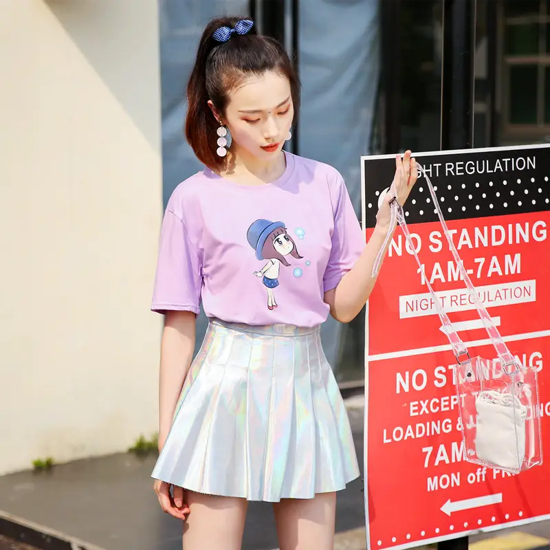 Women Printed T-Shirt Summer Casual Loose Sleeve - Image 2