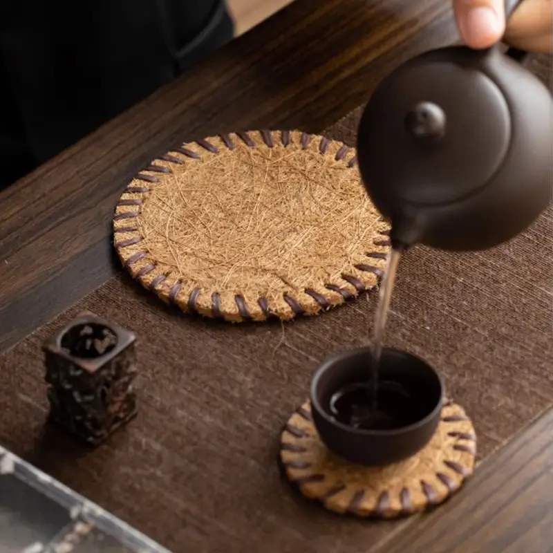 Handmade Thickened Tea Mat 13cm Braided Holder - Image 11