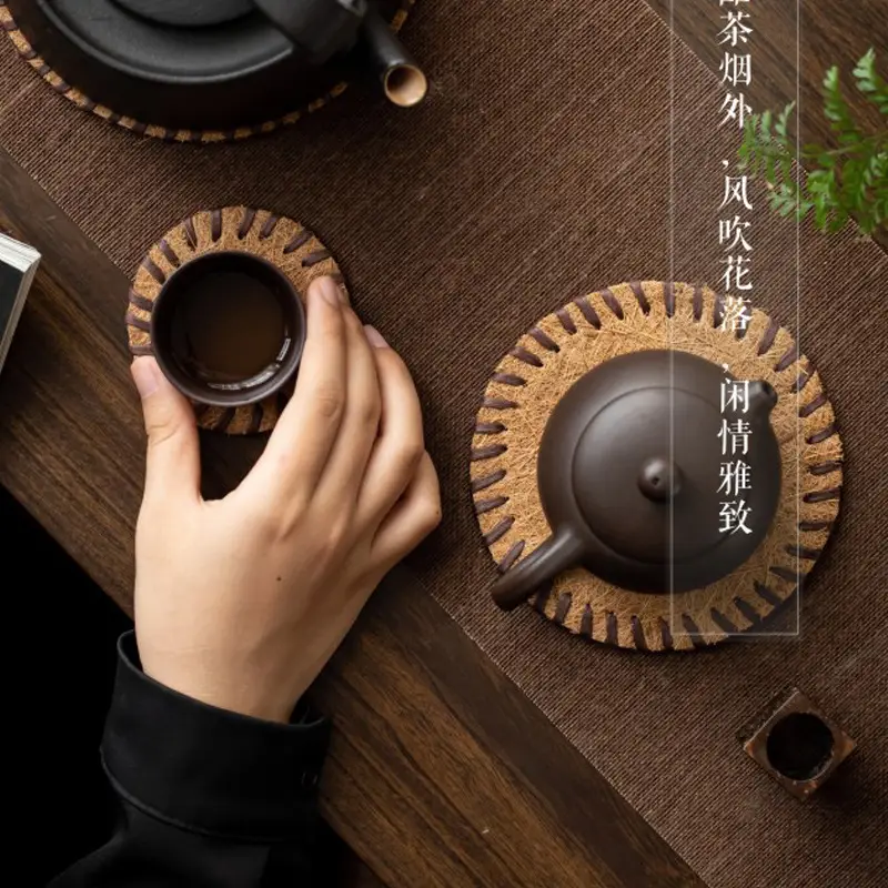 Handmade Thickened Tea Mat 13cm Braided Holder - Image 12