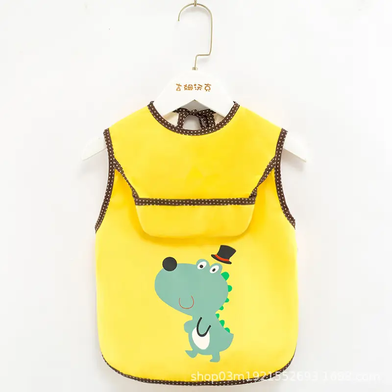 Women's Sleeveless Waterproof Baby Apron Yellow - Image 6