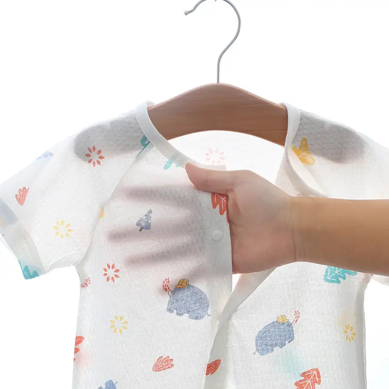 Baby Cotton Short Sleeve Jumpsuit 0-1Yr Summer