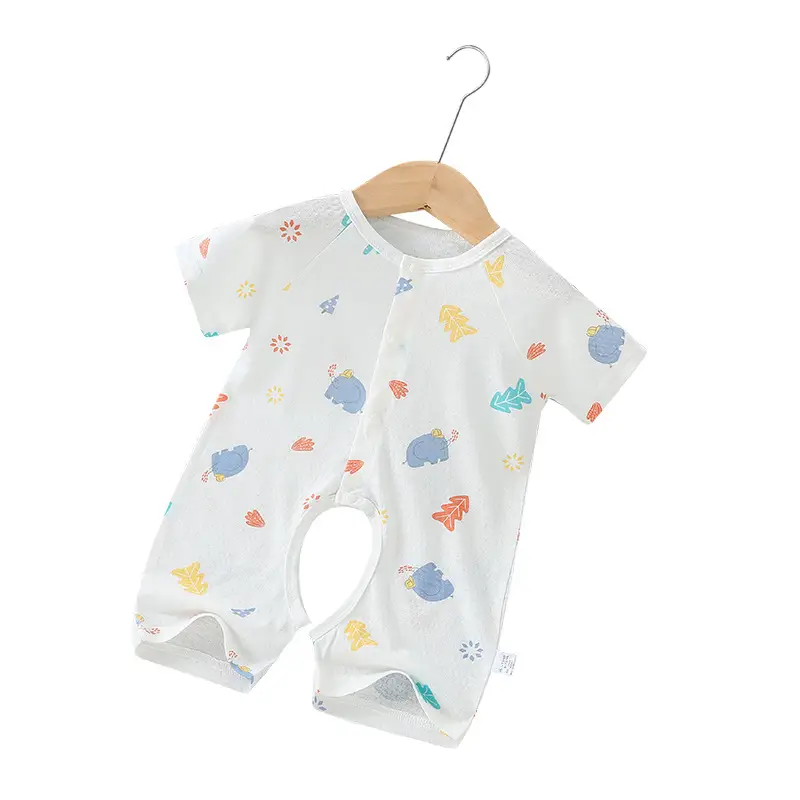 Baby Cotton Short Sleeve Jumpsuit 0-1Yr Summer