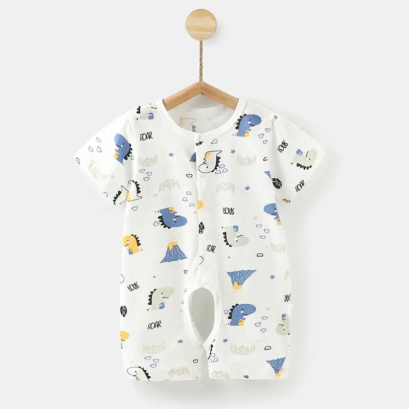 Baby Cotton Short Sleeve Jumpsuit 0-1Yr Summer