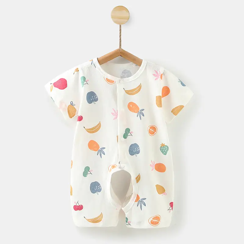 Baby Cotton Short Sleeve Jumpsuit 0-1Yr Summer