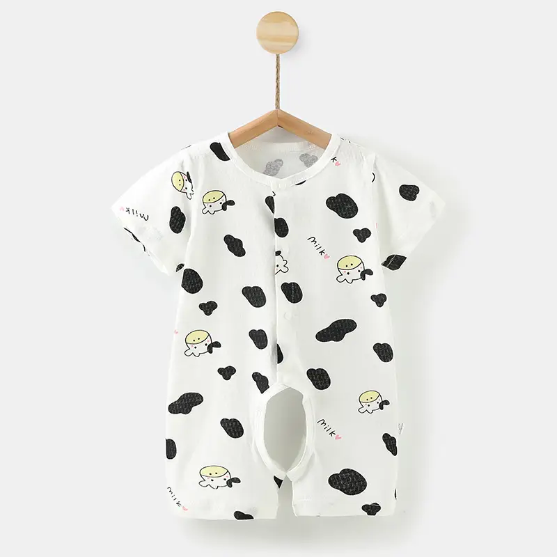 Baby Cotton Short Sleeve Jumpsuit 0-1Yr Summer