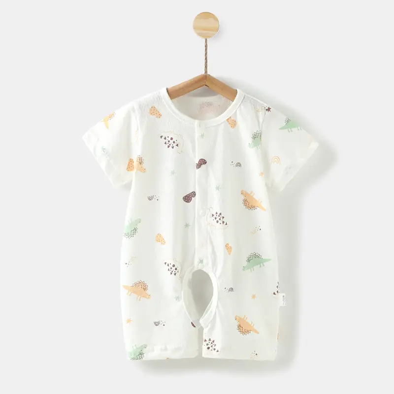 Baby Cotton Short Sleeve Jumpsuit 0-1Yr Summer