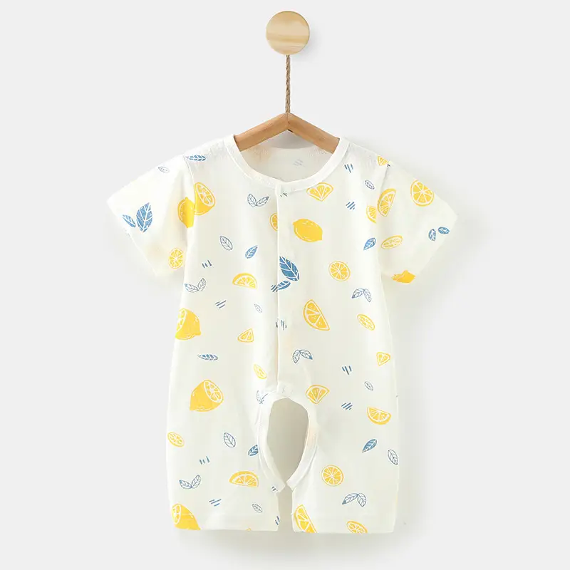 Baby Cotton Short Sleeve Jumpsuit 0-1Yr Summer