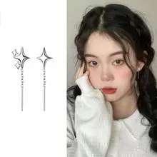 Silver Chain Earrings for Women, U-Shaped Design, Lightweight, Daily Wear — feature 12
