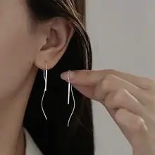 Silver Chain Earrings for Women, U-Shaped Design, Lightweight, Daily Wear — feature 18
