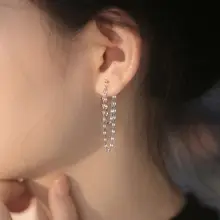 Silver Chain Earrings for Women, U-Shaped Design, Lightweight, Daily Wear — feature 6