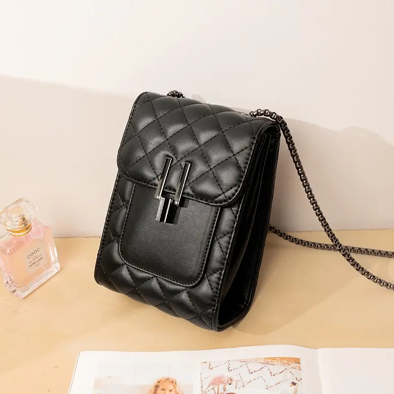 Black Rhombus Shoulder Crossbody Bag for Women - Image 4