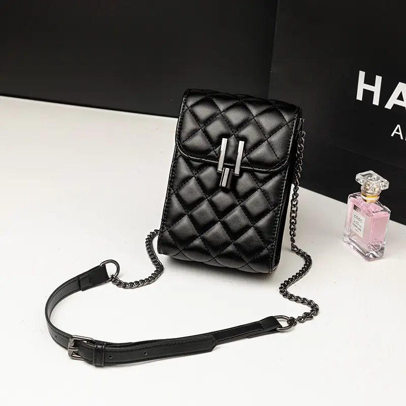 Black Rhombus Shoulder Crossbody Bag for Women - Image 2