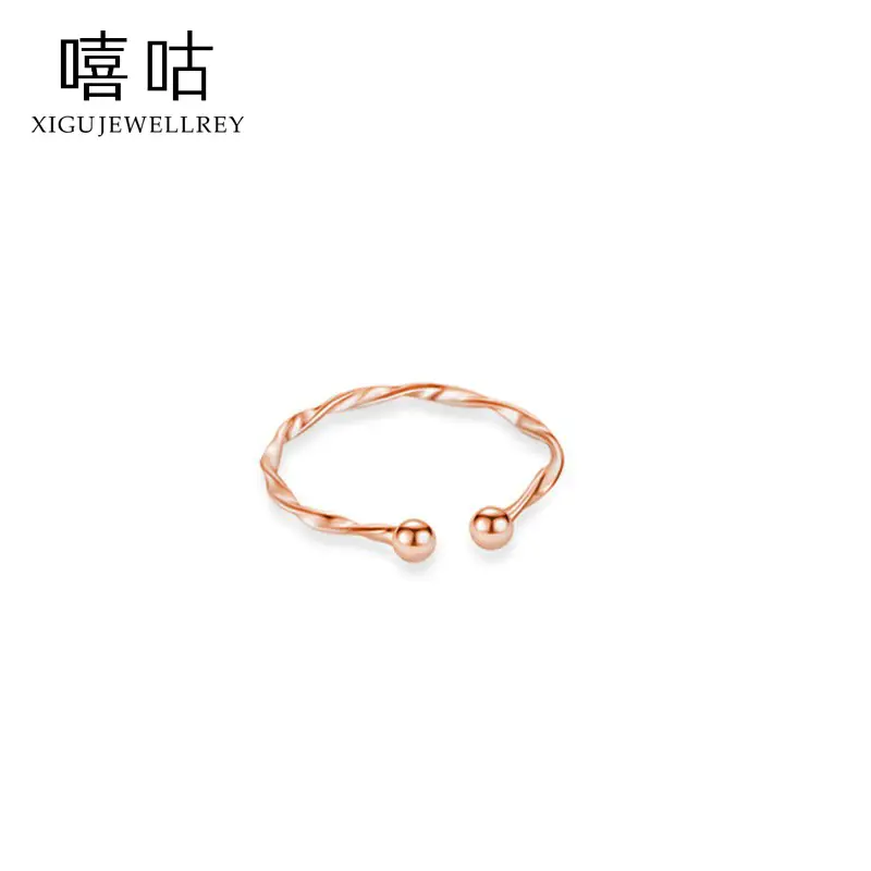 Xi Gu J0066 S925 Silver Water Ripple Ring Adjustable - Image 3