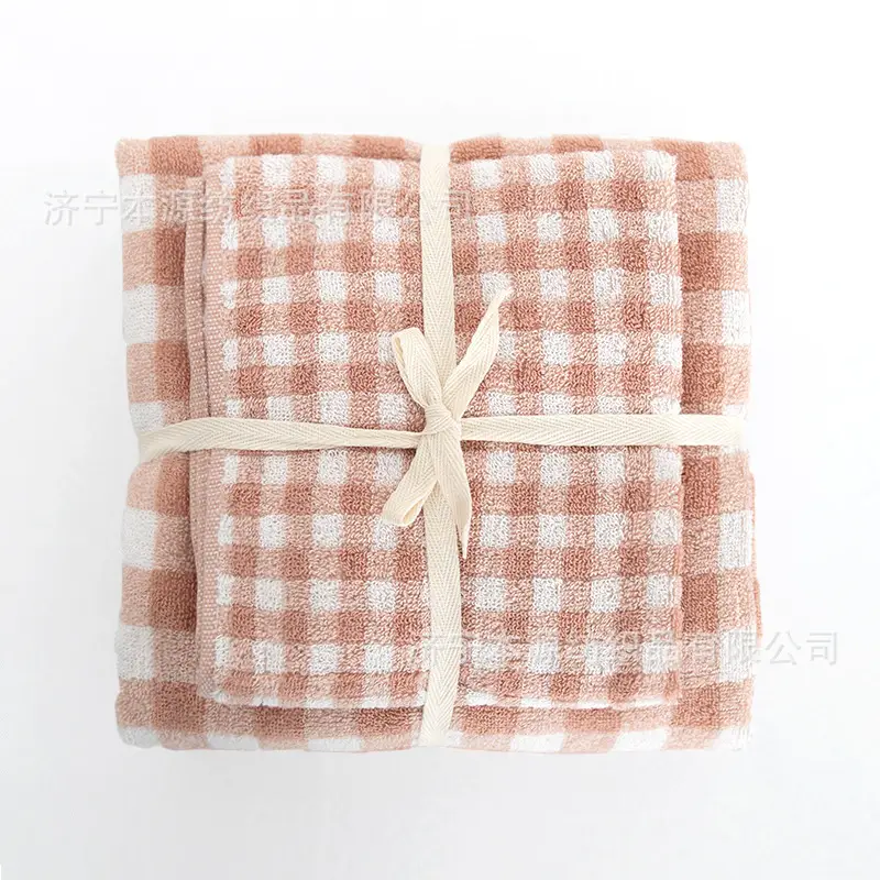 Japanese Style Pure Cotton Bath Towel Set Two-Piece Absorbent Soft - Image 3