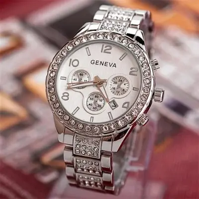 Geneva Diamond Tuhao Gold Steel Belt Watch for Men