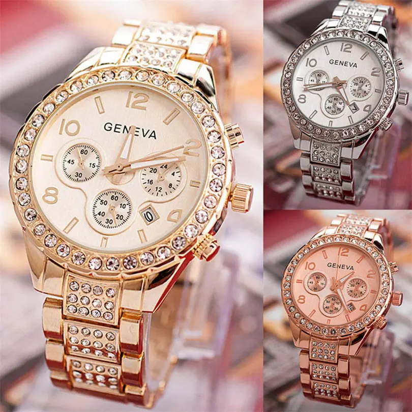 Geneva Diamond Tuhao Gold Steel Belt Watch for Men — feature 8