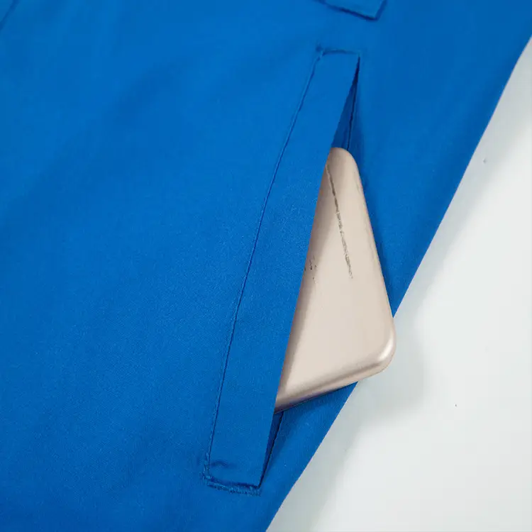 Blue Double Reflective Work Shirt for Auto Repair Workshop - Image 3