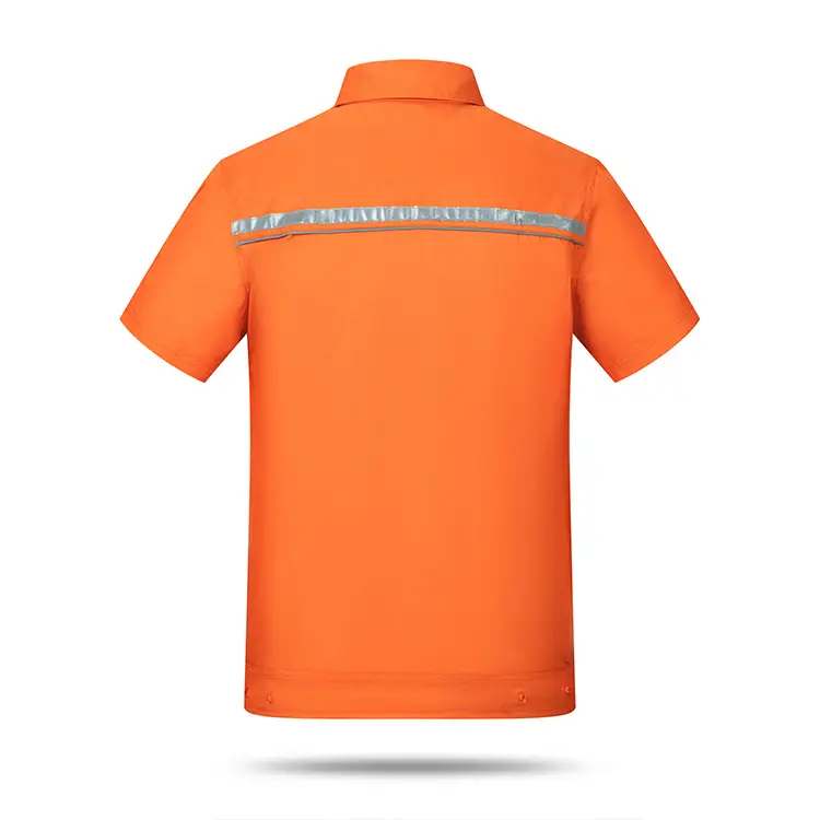 Blue Double Reflective Work Shirt for Auto Repair Workshop - Image 5