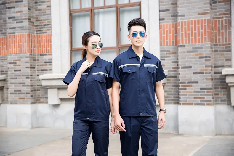 Blue Double Reflective Work Shirt for Auto Repair Workshop — feature 7