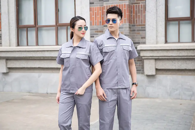 Blue Double Reflective Work Shirt for Auto Repair Workshop — feature 8
