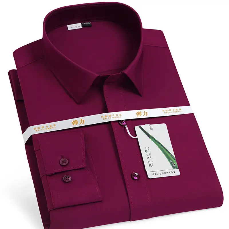Men's Blue Slim Fit Long Sleeve Business Shirt - Image 5
