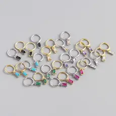 Sterling Silver Cross Beads Earrings with Diamonds — feature 1