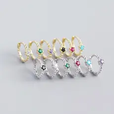 Sterling Silver Cross Beads Earrings with Diamonds — feature 7