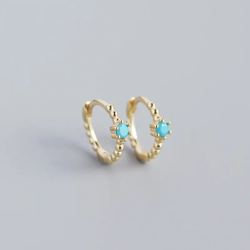 Sterling Silver Cross Beads Earrings with Diamonds - Image 10