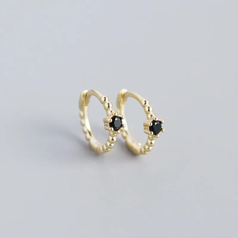 Sterling Silver Cross Beads Earrings with Diamonds - Image 12