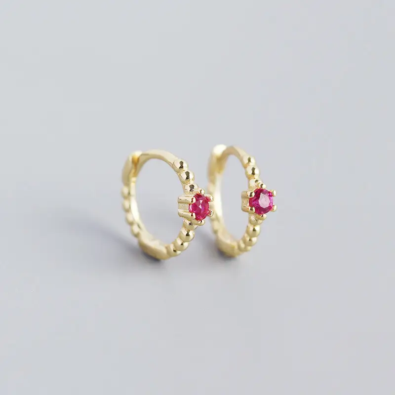 Sterling Silver Cross Beads Earrings with Diamonds - Image 6