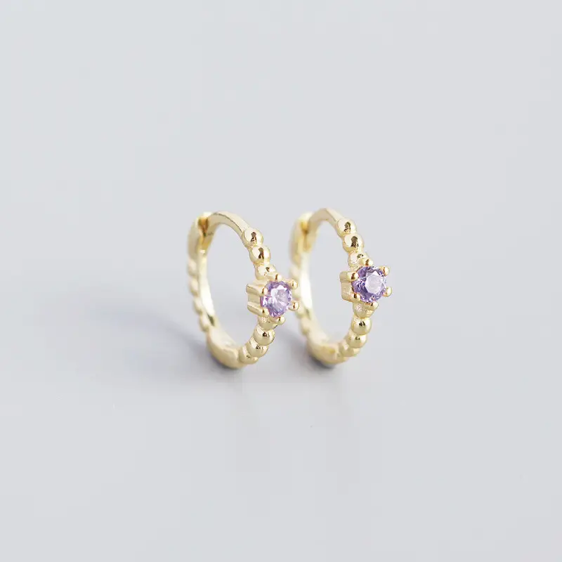 Sterling Silver Cross Beads Earrings with Diamonds - Image 8