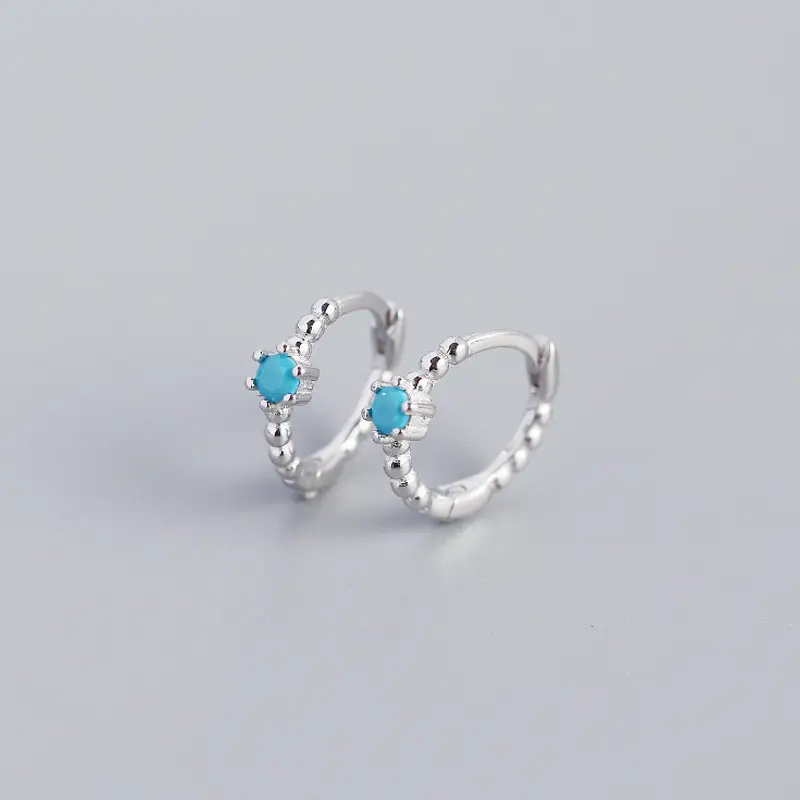 Sterling Silver Cross Beads Earrings with Diamonds - Image 9