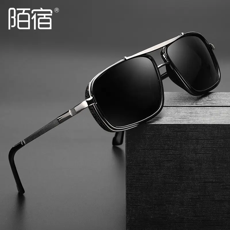 Polarized Sunglasses Black Double Beam Cross Border - Image 6