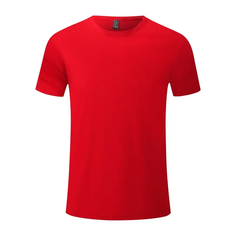 Men Orange Cotton T-Shirt Short Sleeve Plain - Image 11