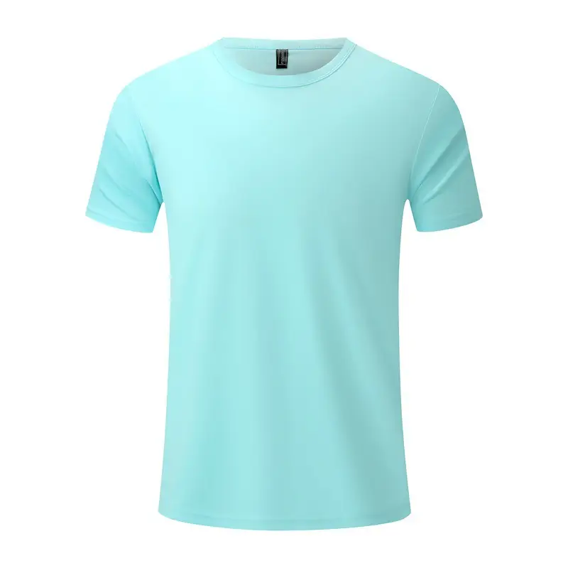 Men Orange Cotton T-Shirt Short Sleeve Plain - Image 5