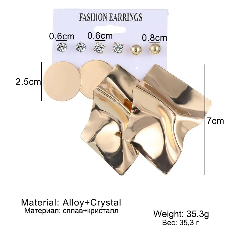 6-Piece Fashion Earrings Set with Tassels and Tarnish