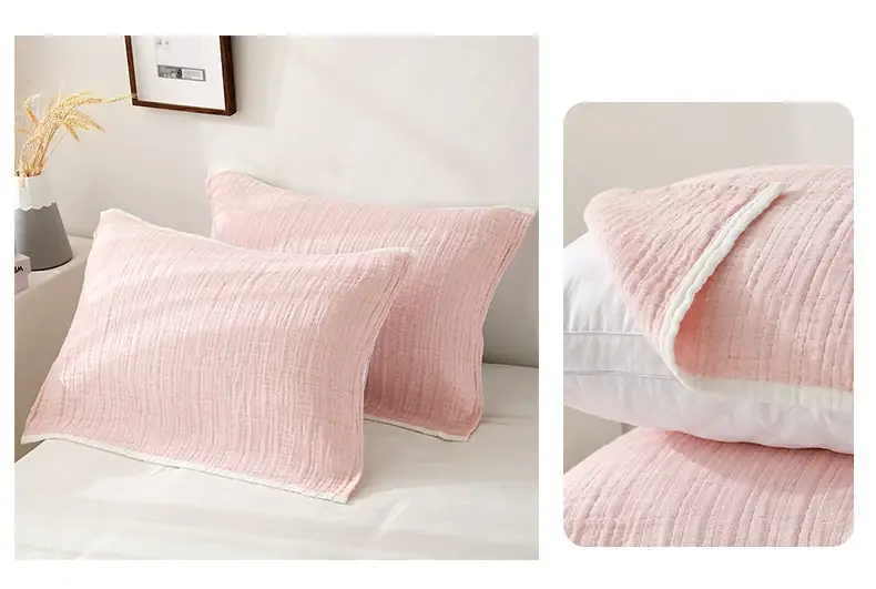 Cotton Japanese Style 4-Layer Pillow Cover Blue — feature 10