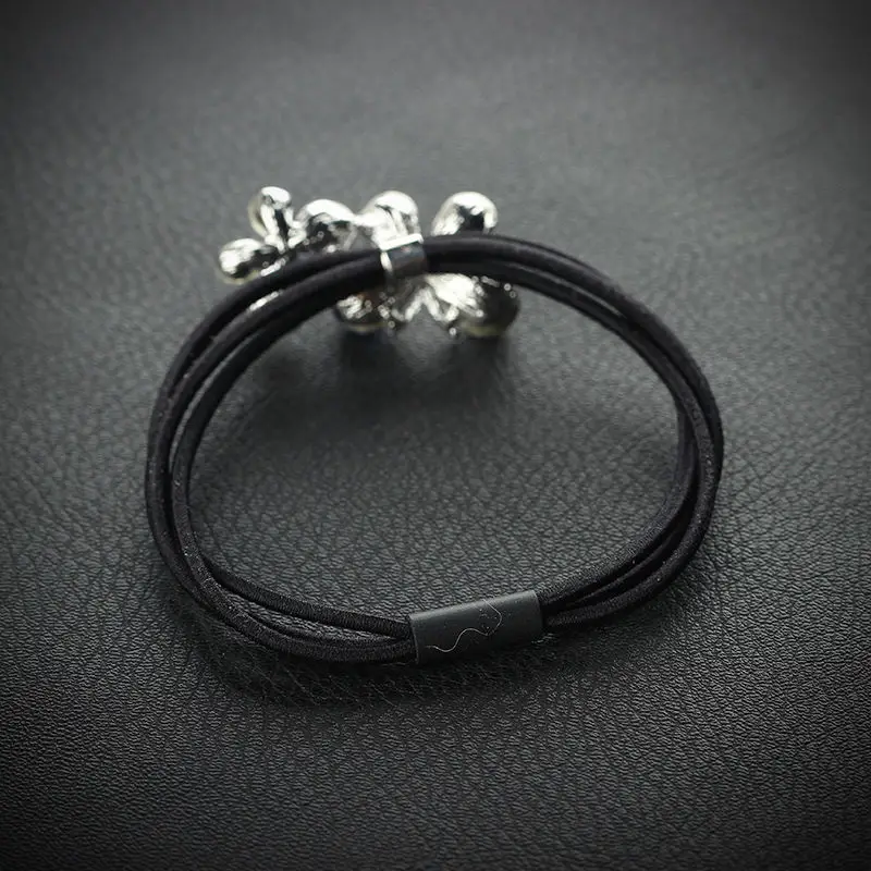 Black Crystal Pearl Hair Tie with Rhinestone - Image 15