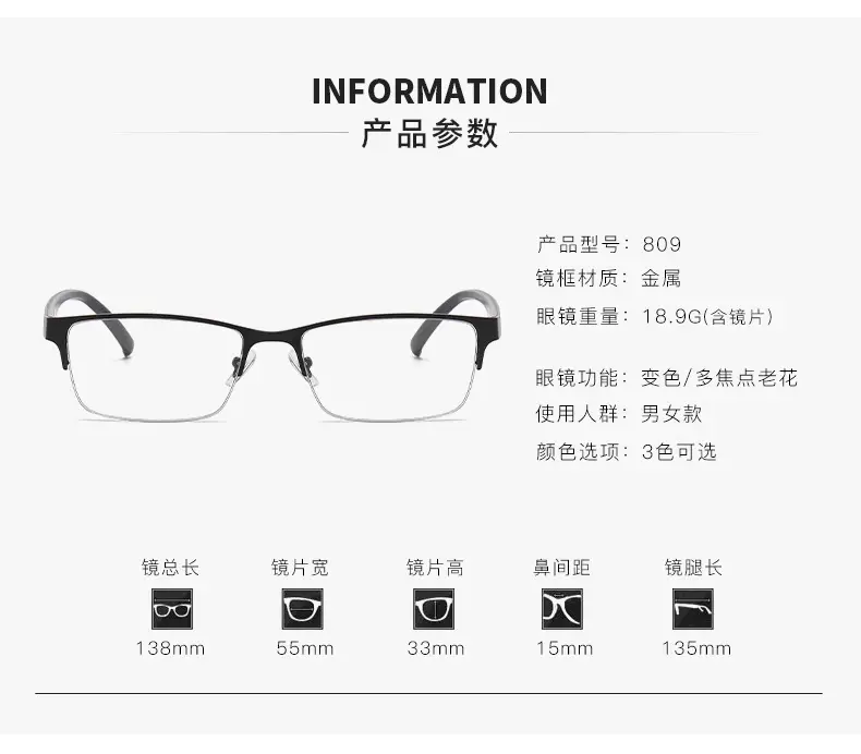 Men's Half-Framed Anti-Blue Light Glasses for Business Men — feature 8