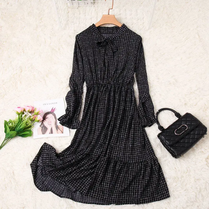 Plus Size New Korean Sweater Vest Dress Brown Black
