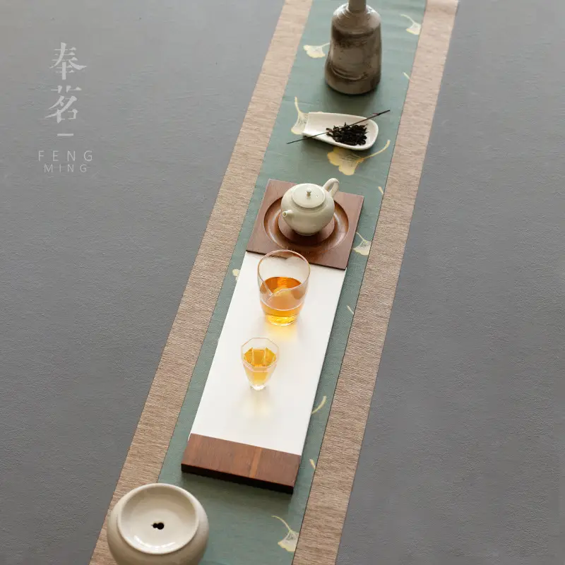 Waterproof Fiber Tea Mat Brown Zen Tea Tray Mat 200x20cm