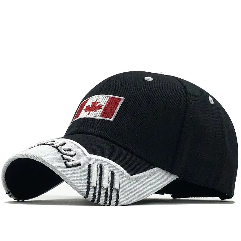 Canadian Flag Baseball Cap Black White Contrast Dropshipping - Image 2