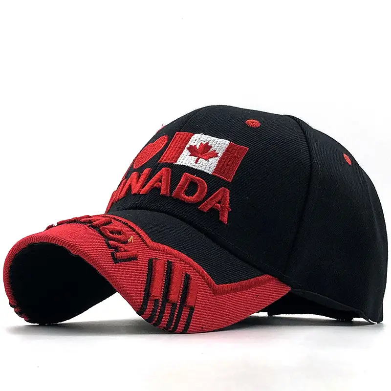Canadian Flag Baseball Cap Black White Contrast Dropshipping - Image 4